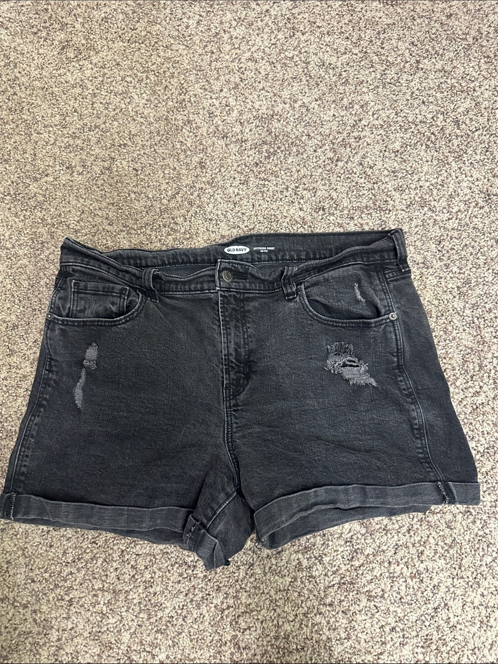 Old Navy Black Distressed Denim Shorts